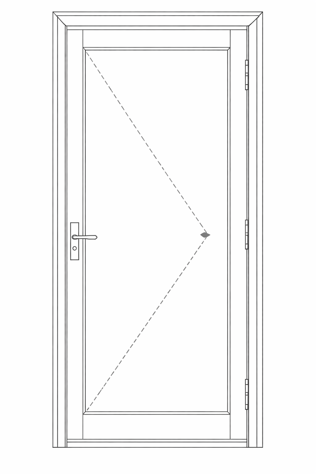 Right hinge — single hinge door