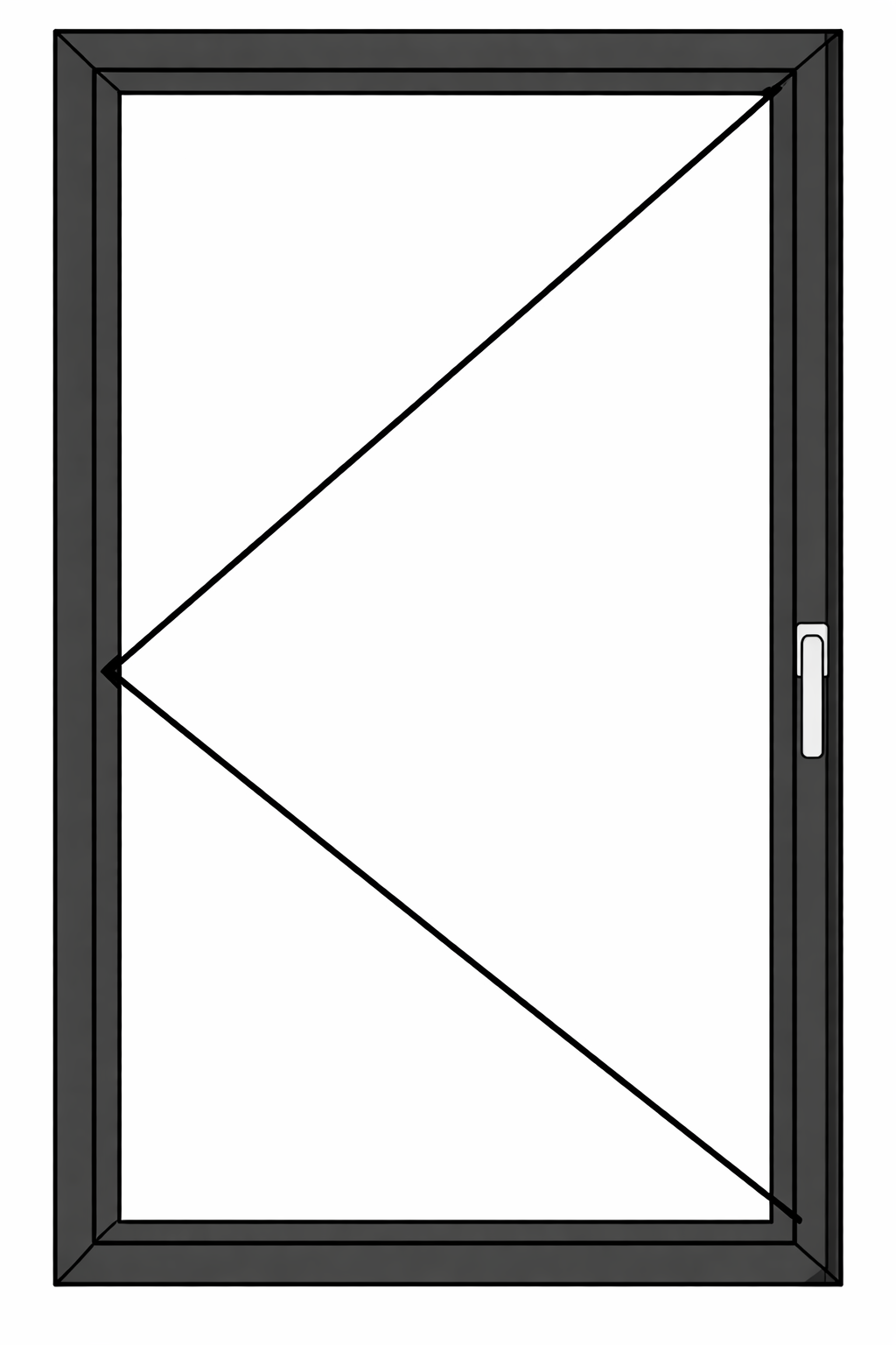 Left hinge — interior view